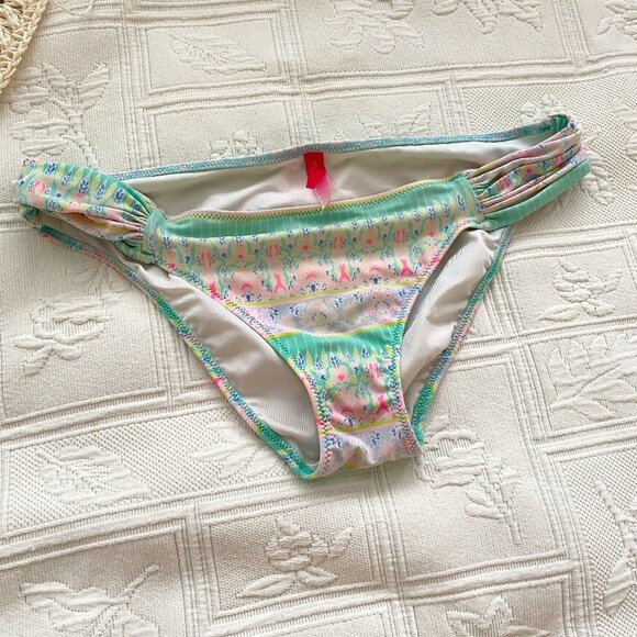 BOGO! Victoria’s Secret Mint Green/Pink Accent Havana Hipster Swim Bottom Medium - Picture 1 of 5